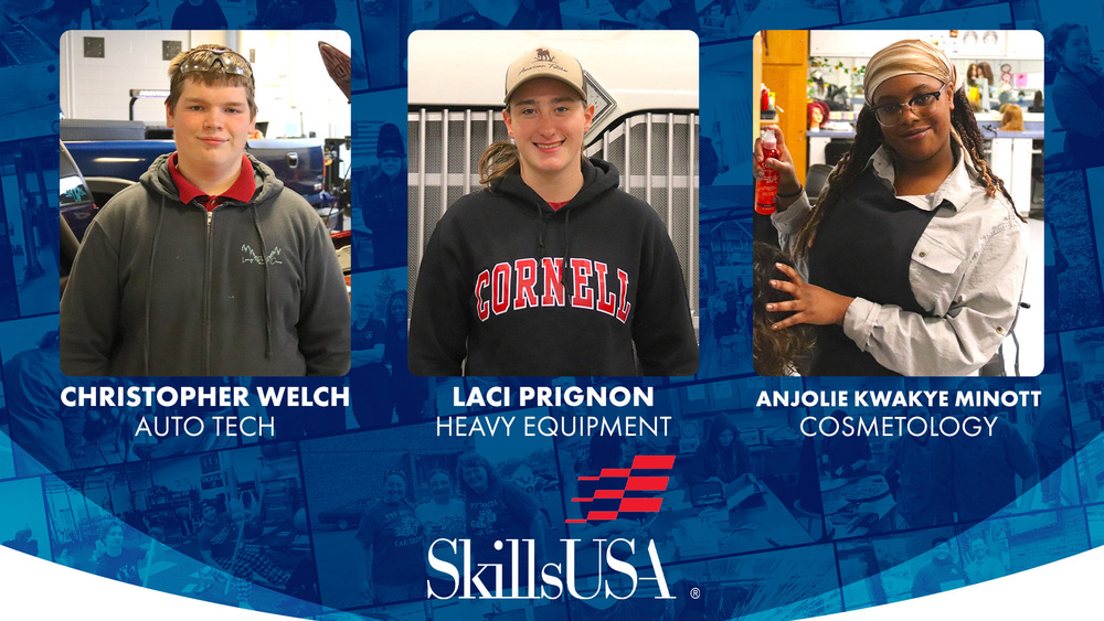 Three Career and Tech students competing at SkillsUSA Competition 