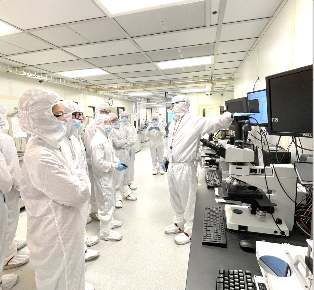 New Visions Engineering students visiting the lab at the  Cornell NanoScale Facility